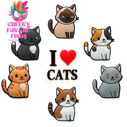 6-9PCS PVC Cute Animals Shoe Charms for Kids Cat Salamander Balloon Dog Unicorn Shoe Decorations Pins  Clogs Buckles Accessories Cheeky Fantail Finds