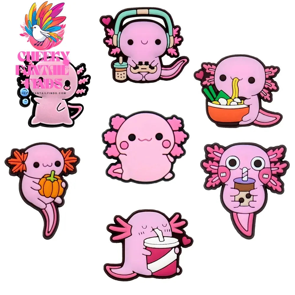 6-9PCS PVC Cute Animals Shoe Charms for Kids Cat Salamander Balloon Dog Unicorn Shoe Decorations Pins  Clogs Buckles Accessories Cheeky Fantail Finds