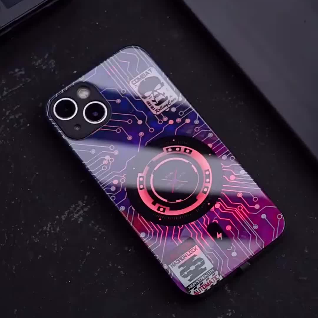 Suitable for iPhone color intelligent voice control call light emitting case LED light phone case 14/14Plus/14Pro/14Pro Max, iPhone 13/13Mini/13Pro/13Pro Max color light emitting bumper shockproof feel frosted anti scratch pr