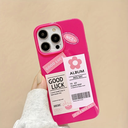 Rose Red Letter Flower 7/8plus Simple And High-end Transparent For Suitable For IPhone14promax Apple 13 Mobile Phone Case Couple Xsmax New 12pro Anti-fall Xr Silicone 11 Men's And Women's 13 All-inclusive Soft Shell Protectiv