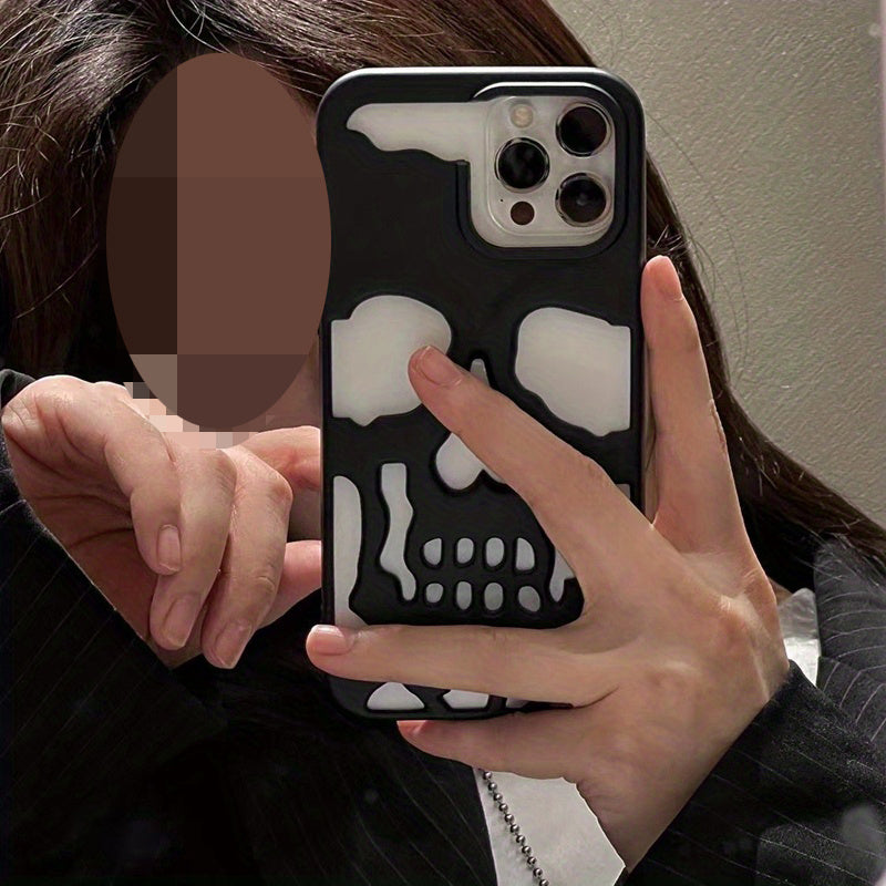 Hollow Skull Mobile Phone Case For IPhone14ProMax Soft Case 14 Protective Cover 14pro For iPhone 13Pro 11 Fashion 13promax Male 13 Female 12 For iPhone 12ProMax Cooling Model 12/11promax/ For iPhone 11