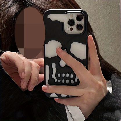 Hollow Skull Mobile Phone Case For IPhone14ProMax Soft Case 14 Protective Cover 14pro For iPhone 13Pro 11 Fashion 13promax Male 13 Female 12 For iPhone 12ProMax Cooling Model 12/11promax/ For iPhone 11