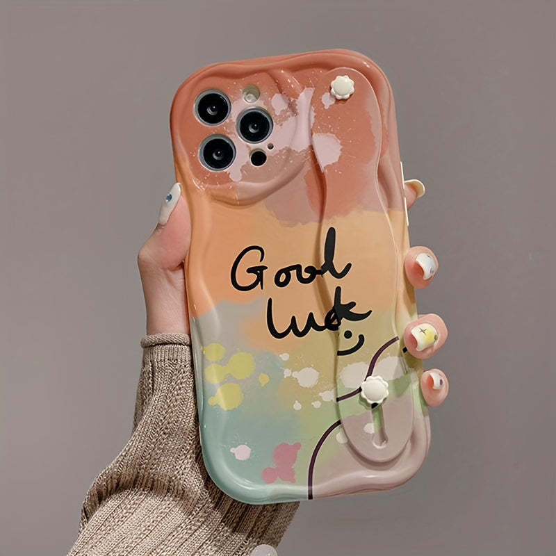 Halo Dye Smiling Face Suitable for iPhone15ProMax iPhone 14pro Phone Case Women&apos;s 12 Case 13promax Wrist Strap New 13promax Lens Full Cover Anti Drop Explosion Protection Case Advanced Sense xsmax Soft Adhesive se2se3 Pr