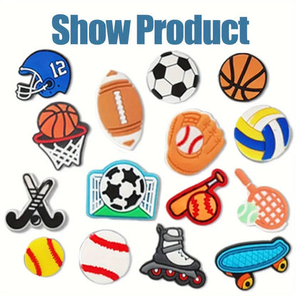 77pcs Game Series Mix, Game Console, Ball, Joystick, Basketball, English Phrase, Skateboard Shoe Charms for DIY Accessories Party Favors Cheeky Fantail Finds