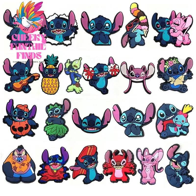 8-22Pcs Stitch Shoe Charms Cartoon DIY Shoes Accessories For Clogs Sandals Decorations  X-mas Gifts - Cheeky Fantail Finds