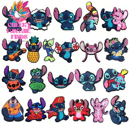 8-22Pcs Stitch Shoe Charms Cartoon DIY Shoes Accessories For Clogs Sandals Decorations  X-mas Gifts - Cheeky Fantail Finds