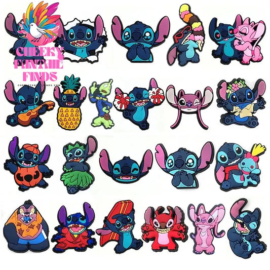 8-22Pcs Stitch Shoe Charms Cartoon DIY Shoes Accessories For Clogs Sandals Decorations  X-mas Gifts - Cheeky Fantail Finds