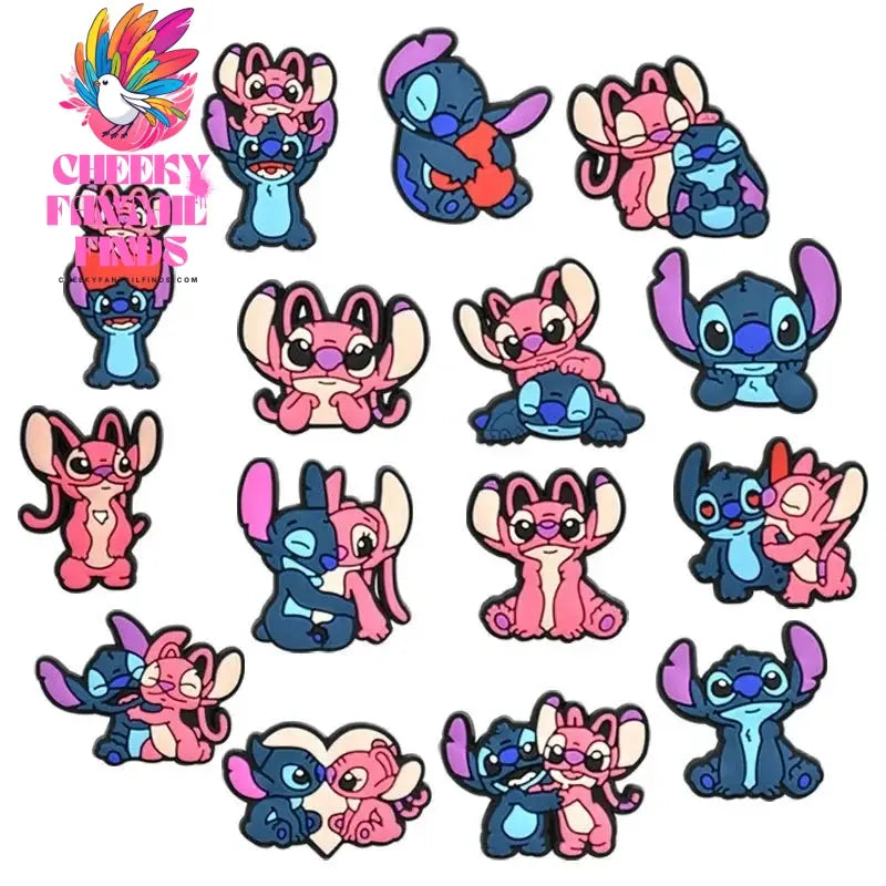 8-22Pcs Stitch Shoe Charms Cartoon DIY Shoes Accessories For Clogs Sandals Decorations  X-mas Gifts - Cheeky Fantail Finds
