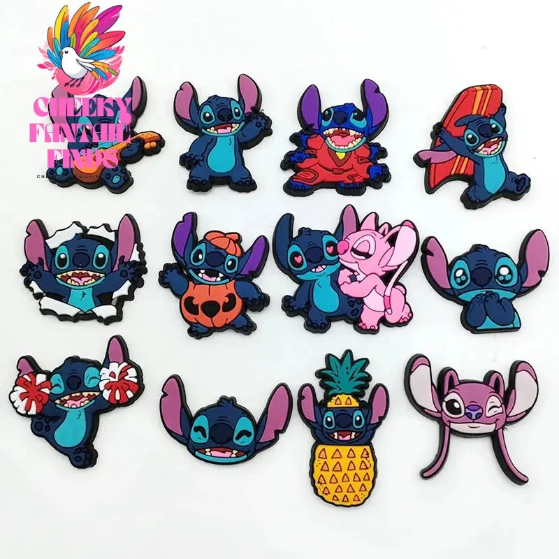 8-22Pcs Stitch Shoe Charms Cartoon DIY Shoes Accessories For Clogs Sandals Decorations  X-mas Gifts - Cheeky Fantail Finds