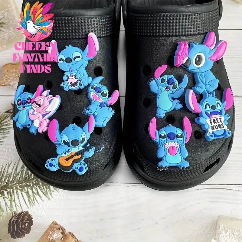 8-22Pcs Stitch Shoe Charms Cartoon DIY Shoes Accessories For Clogs Sandals Decorations  X-mas Gifts - Cheeky Fantail Finds