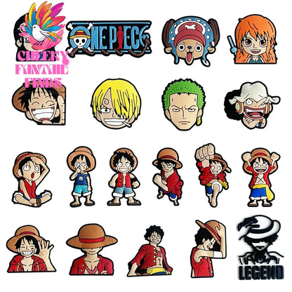 8-27Pcs Japanese Anime One Piece Shoe Charms PVC Cartoon Shoe accessories Decoration Buckles Fit Clog Sandal Garden Char - Cheeky Fantail Finds