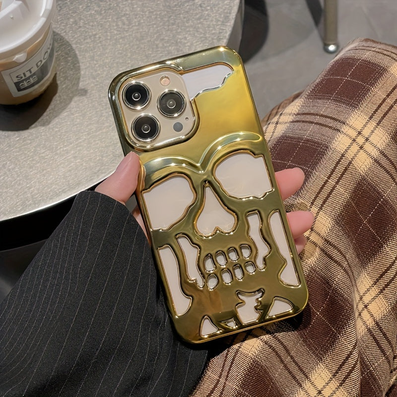 Hollow Skull Mobile Phone Case For IPhone14ProMax Soft Case 14 Protective Cover 14pro For iPhone 13Pro 11 Fashion 13promax Male 13 Female 12 For iPhone 12ProMax Cooling Model 12/11promax/ For iPhone 11