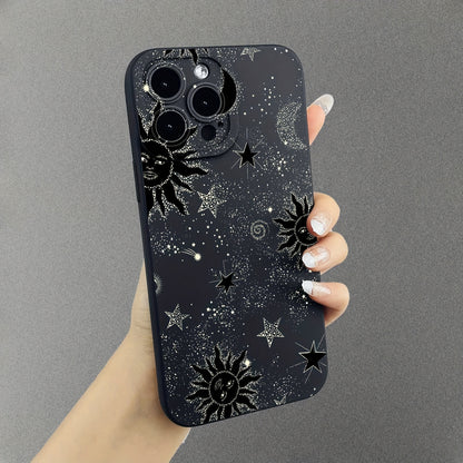 Universal Fit Imitation Star Sky Graphic TPU Soft Phone Case for iPhone 14/13/12/11 Series, Including Plus and Pro Models, with Shock-Absorbing Protection and Vibrant Graphic Design