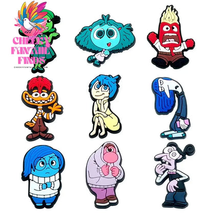 9-20Pcs Inside Out Charms Slippers new Decor pretty Accessories Shoes Flower Game Figure Sandals Ornament Shoe Buckle Cheeky Fantail Finds