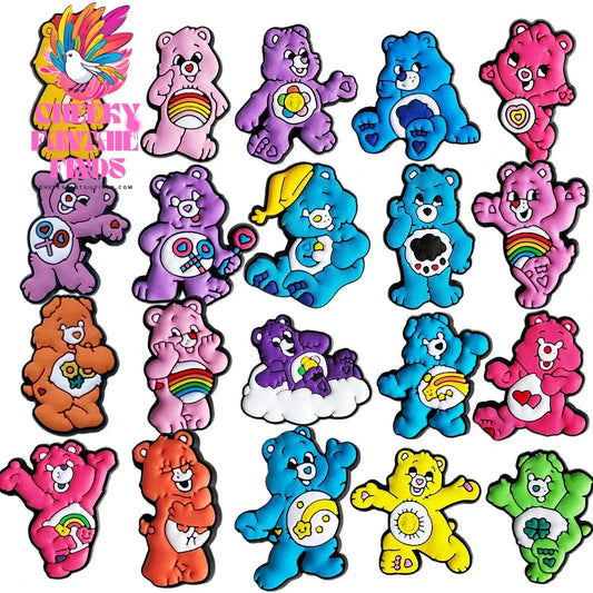 9/20pcs Rainbow Bear Shoes Charms Accessories Fit Clog Backapck Wristbands Shoe Decorate Buckle Christmas Parties Kids Gift Cheeky Fantail Finds