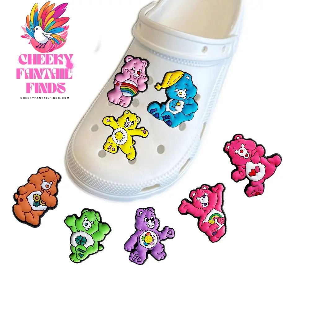 9/20pcs Rainbow Bear Shoes Charms Accessories Fit Clog Backapck Wristbands Shoe Decorate Buckle Christmas Parties Kids Gift Cheeky Fantail Finds