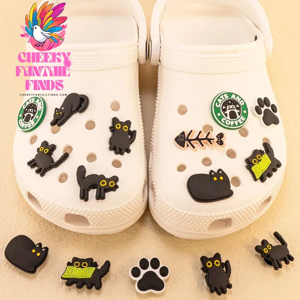 9-50pcs PVC Cat Shoe Charms Pet Shoe Decorations Pins for Women Girls Gift Sandal Accessories Ragdoll Cat Animal Clog Buckle - Cheeky Fantail Finds