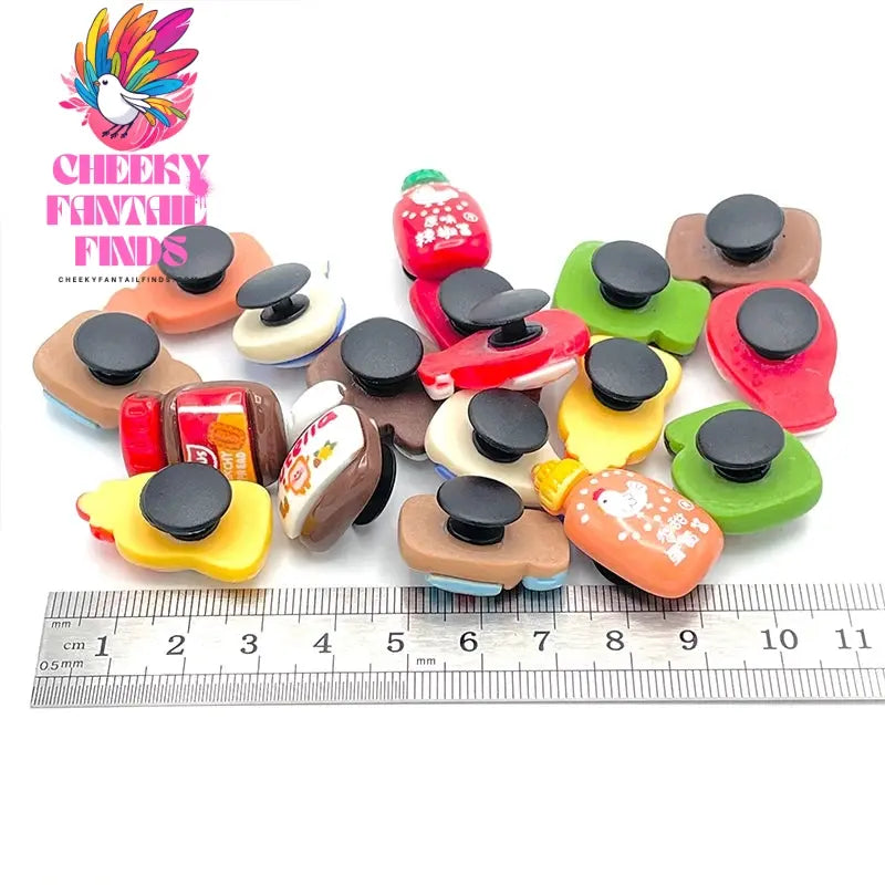 9Pcs Cute Peanut Butter Shoe Decoration For Sandals DIY Parts Fun Tomato Sauce Shoe Charms For Child's Slippers Accessories Gift Cheeky Fantail Finds