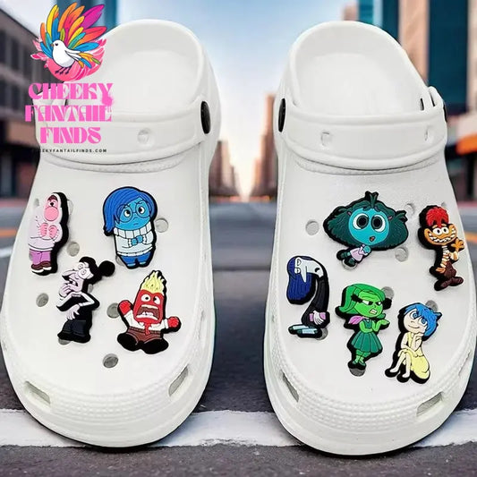 9Pcs/Set Miniso Cute inside Out 2 Shoe Charms Decoration Accessories For Classic Clog Kids Gifts Diy Clogs Sandal Wristband Cheeky Fantail Finds