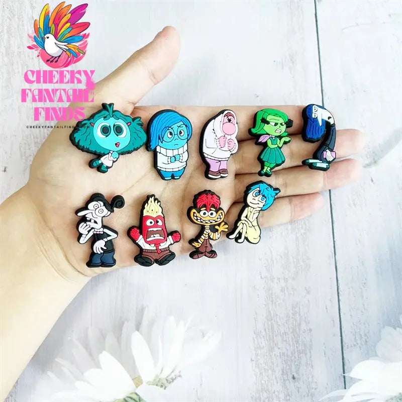 9Pcs/Set Miniso Cute inside Out 2 Shoe Charms Decoration Accessories For Classic Clog Kids Gifts Diy Clogs Sandal Wristband Cheeky Fantail Finds