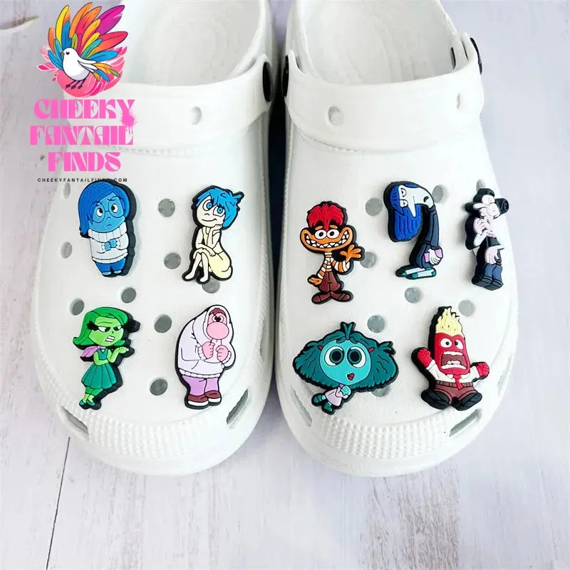 9Pcs/Set Miniso Cute inside Out 2 Shoe Charms Decoration Accessories For Classic Clog Kids Gifts Diy Clogs Sandal Wristband Cheeky Fantail Finds
