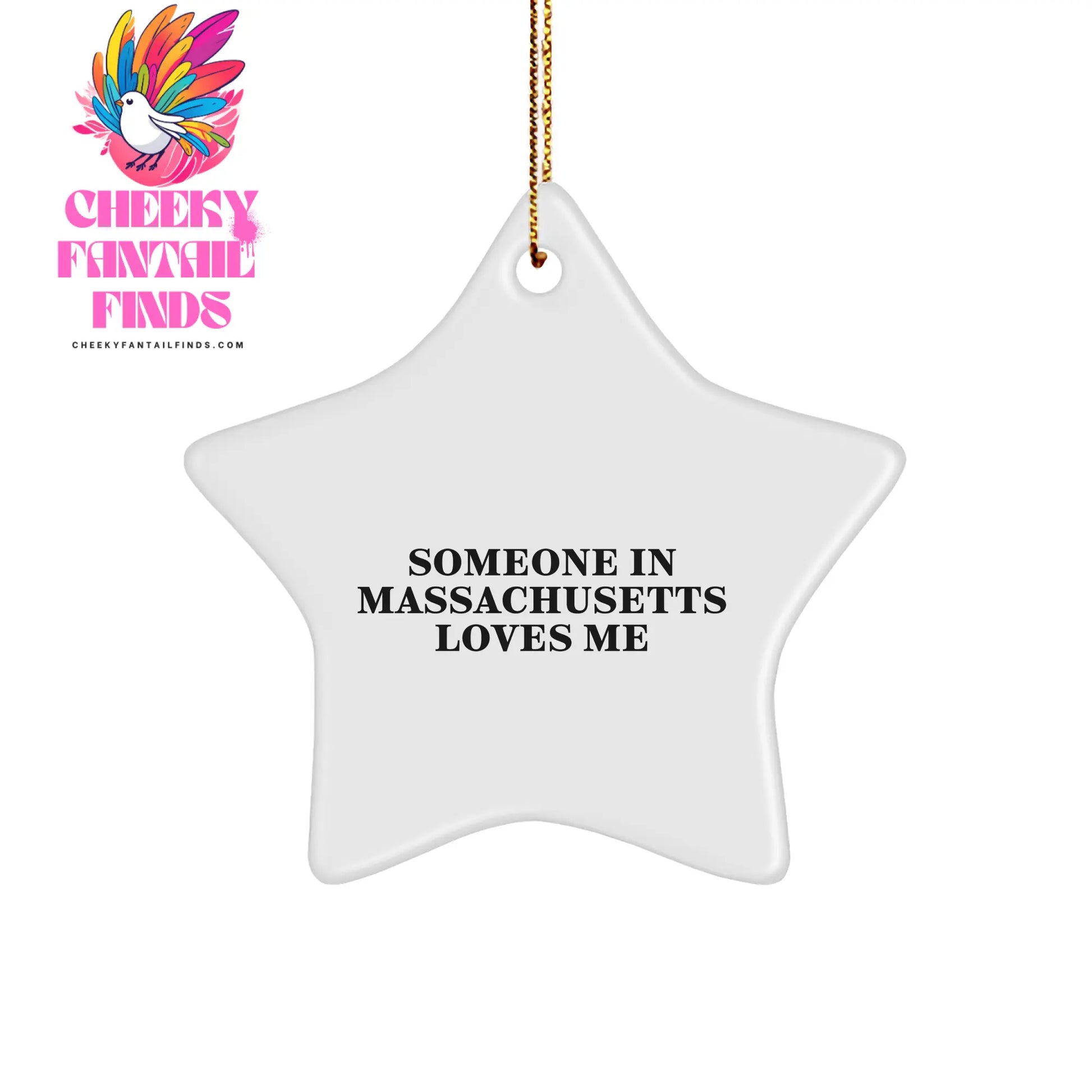 A Star Ornament for Someone in Massachusetts Loves Me, Massachusetts Gifts, Christmas Unique Gifts from Friends, For Massachusetts, Star Ornament for Christmas - Image 1
