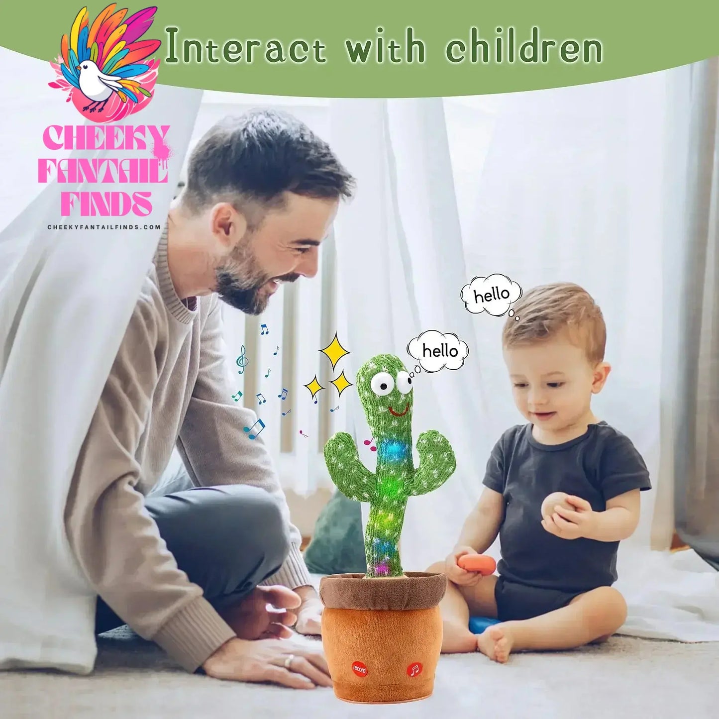 A Talking Cactus Toy That Can Be Charged, Recorded, and Repeated. Suitable for Spanish, English, and Arabic  Voice Changer Cheeky Fantail Finds