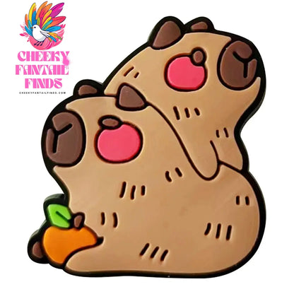 Animals Capybara Shoe Charms Pin for Shoe Accessories Charms Clogs Bubble Slides DIY Shoe Decoration Buckle Kids Party Gifts Cheeky Fantail Finds