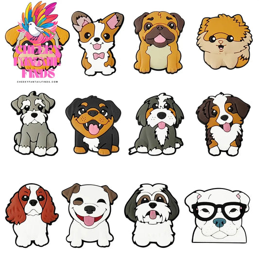 Animals Cute Dog Shoe Charms for Shoe Accessories Decoration Pin Bracelet Wristband DIY Kids Women Gifts Cheeky Fantail Finds