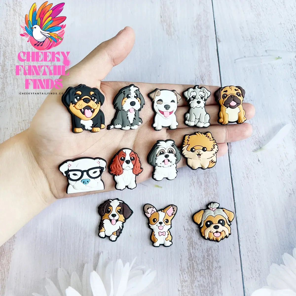 Animals Cute Dog Shoe Charms for Shoe Accessories Decoration Pin Bracelet Wristband DIY Kids Women Gifts Cheeky Fantail Finds