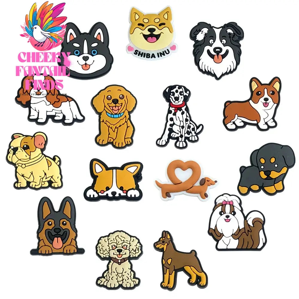 Animals Dog Shoe Charms for Shoe Accessories Charms Clogs Bubble Slides Shoe DIY Shoe Decoration Buckle Charms Kids Party Gift Cheeky Fantail Finds