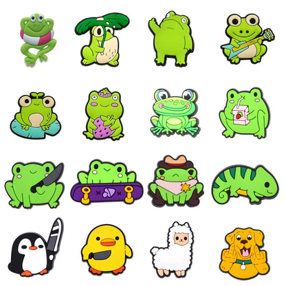 Animals Frog Duck Shoe Charms Pin for shoe Accessories Charms Clogs Bubble Slides Shoe DIY Shoe Decoration Kids Party Gift Cheeky Fantail Finds