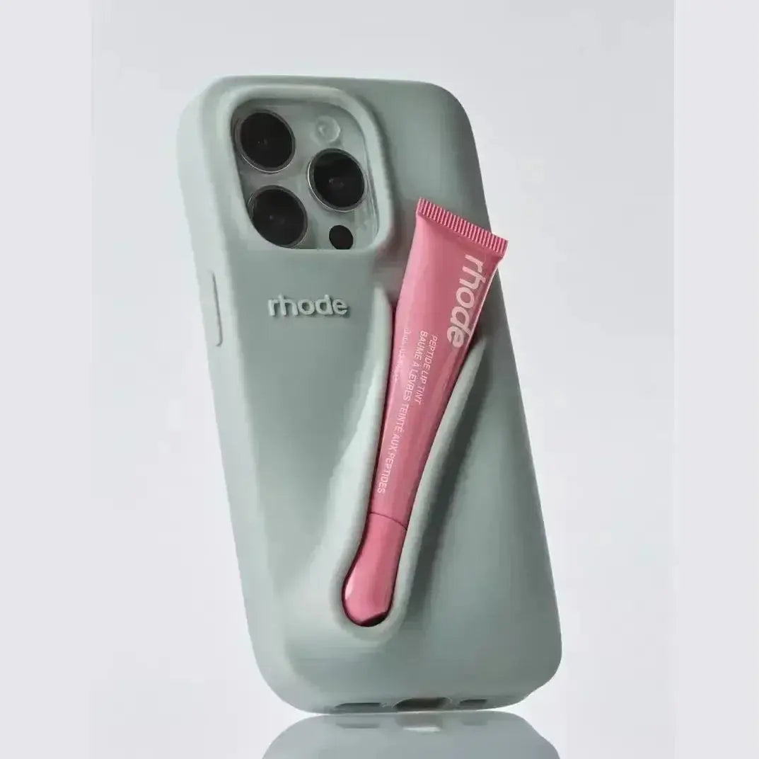 Autumn Edition New Rhode DIY Lipstick Lip Holder Soft Silicone Case for IPhone 16 15 14 13 12 11 Pro Max Plus Phone Stand Cover Cheeky Fantail Finds