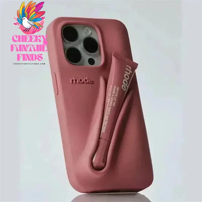Autumn Edition New Rhode DIY Lipstick Lip Holder Soft Silicone Case for IPhone 16 15 14 13 12 11 Pro Max Plus Phone Stand Cover Cheeky Fantail Finds