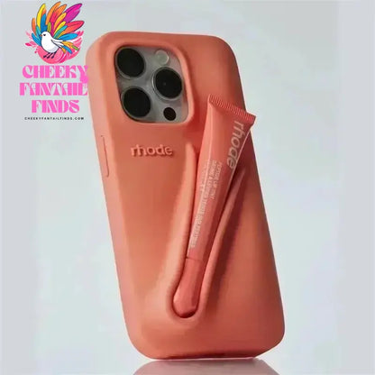 Autumn Edition New Rhode DIY Lipstick Lip Holder Soft Silicone Case for IPhone 16 15 14 13 12 11 Pro Max Plus Phone Stand Cover Cheeky Fantail Finds