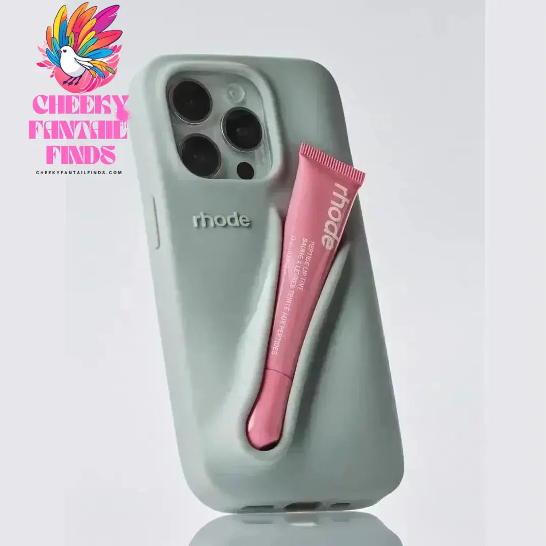 Autumn Edition New Rhode DIY Lipstick Lip Holder Soft Silicone Case for IPhone 16 15 14 13 12 11 Pro Max Plus Phone Stand Cover Cheeky Fantail Finds
