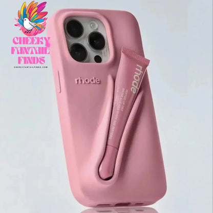 Autumn Edition New Rhode DIY Lipstick Lip Holder Soft Silicone Case for IPhone 16 15 14 13 12 11 Pro Max Plus Phone Stand Cover Cheeky Fantail Finds