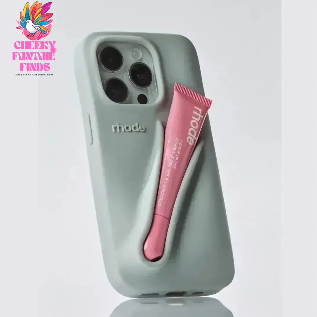 Autumn Edition New Rhode DIY Lipstick Lip Holder Soft Silicone Case for IPhone 16 15 14 13 12 11 Pro Max Plus Phone Stand Cover Cheeky Fantail Finds