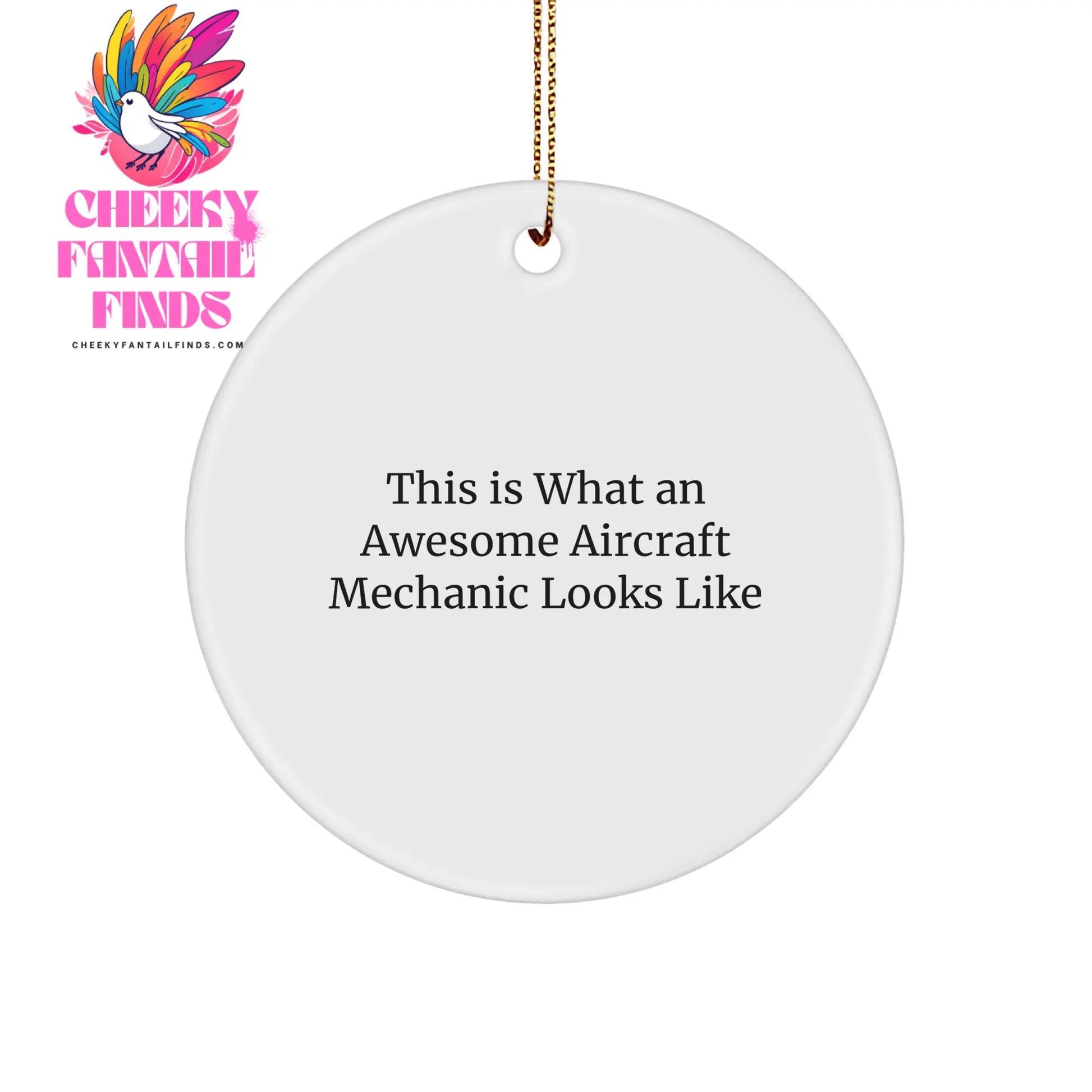 Awesome Aircraft Mechanic Gifts, Funny Quote Circle Ornament, Gifts from Friends for Christmas - Image 1