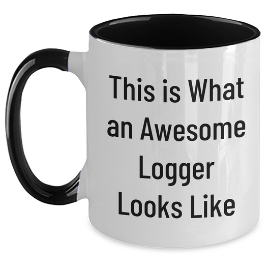 Funny Logger Gifts from Men for Logger Friends - Two Tone Coffee Mug, Father's Day Unique Presents - Main