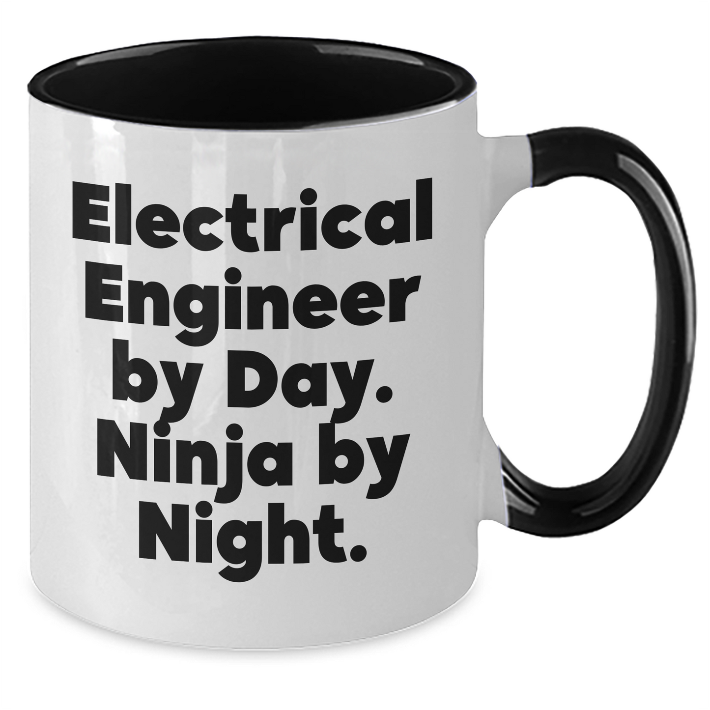 Electrical Engineer Gifts from Men, Funny Two Tone Coffee Mug for Father's Day, 'Electrical Engineer By Day. Ninja By Night.' - Additional