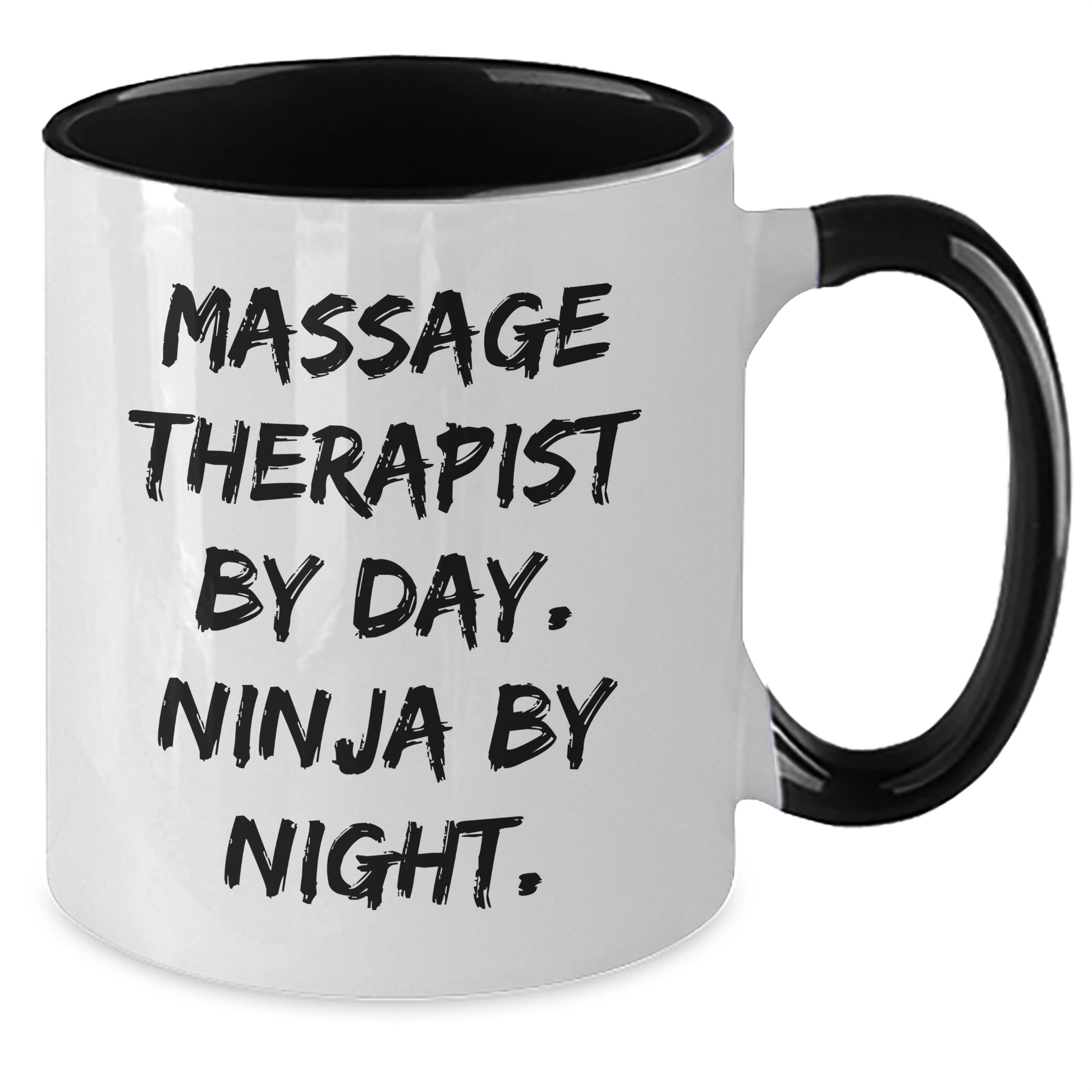 Massage Therapist Ninja Gifts from Men for Father's Day - Funny Two Tone Coffee Mug - Additional
