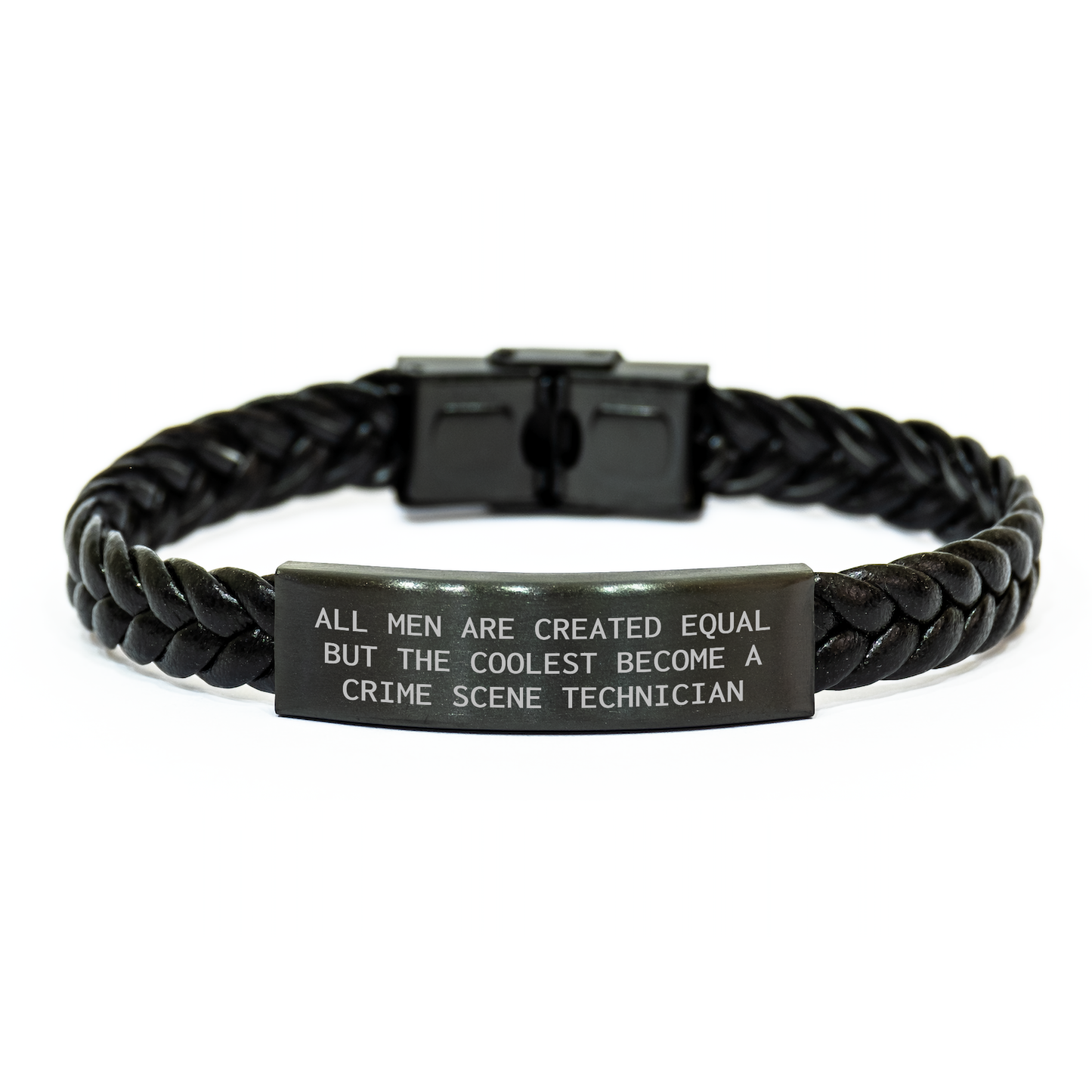 Crime Scene Technician Gifts, Funny Quote, Interlaced Leather Brac, Father's Day Unique Gifts from Men to Crime Scene Technician - Image 1