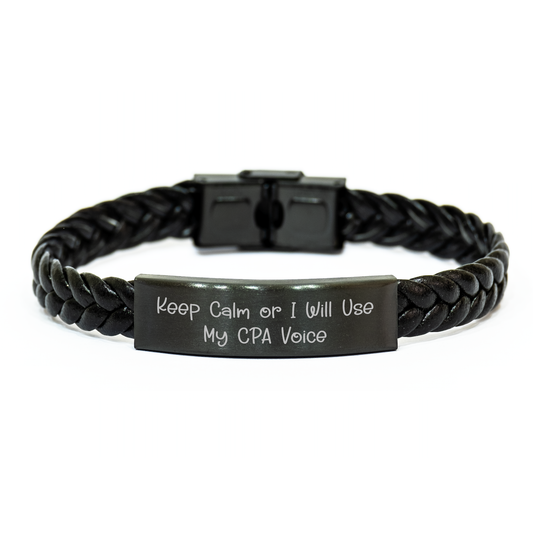 Funny CPA Quotes Interlaced Leather Bracelets Gifts from Friends or Family for Men or Women on Father's Day - Image 1