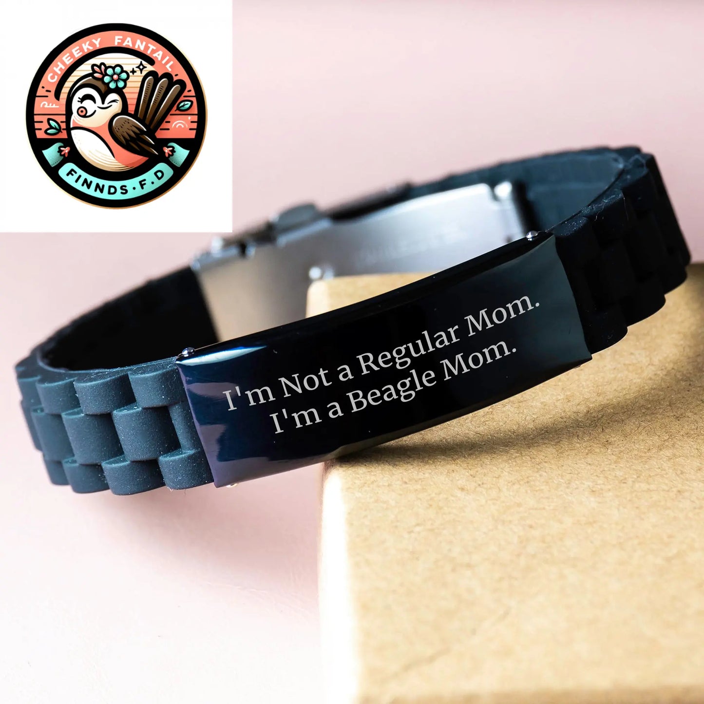 Beagle Dog Mom's Gift, I'm Not A Regular Mom. I'm A Beagle Mom. - Unique Glide lock Clasp Bracelet for Father's Day, Gifts from Mom to Dad, Beagle Dog Enthusiasts, and Friends - Image 3