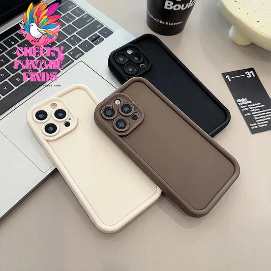 Beige Brown Black Stylish Phone Case for iPhone 15 14 13 12 11 Pro Max Plus 7 8 SE X XR XS Max, Slim Protective Shockproof Cover Cheeky Fantail Finds