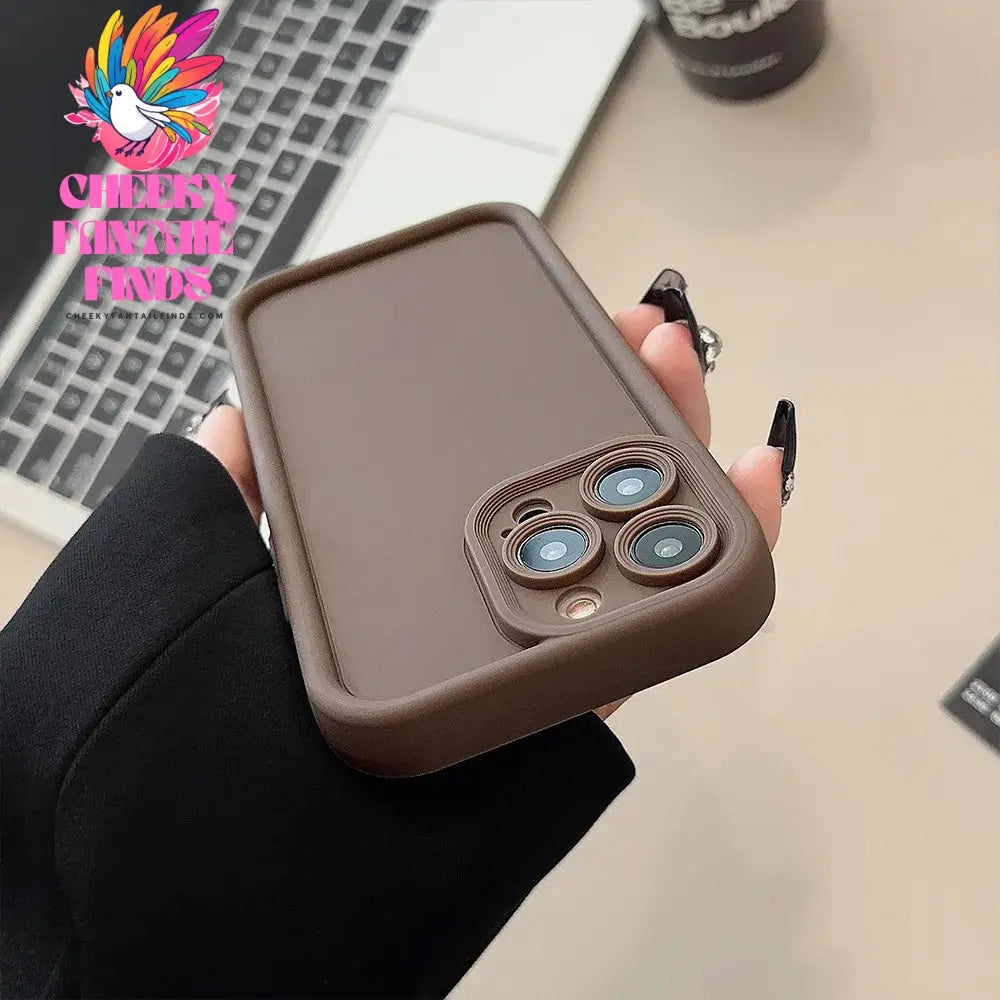 Beige Brown Black Stylish Phone Case for iPhone 15 14 13 12 11 Pro Max Plus 7 8 SE X XR XS Max, Slim Protective Shockproof Cover Cheeky Fantail Finds