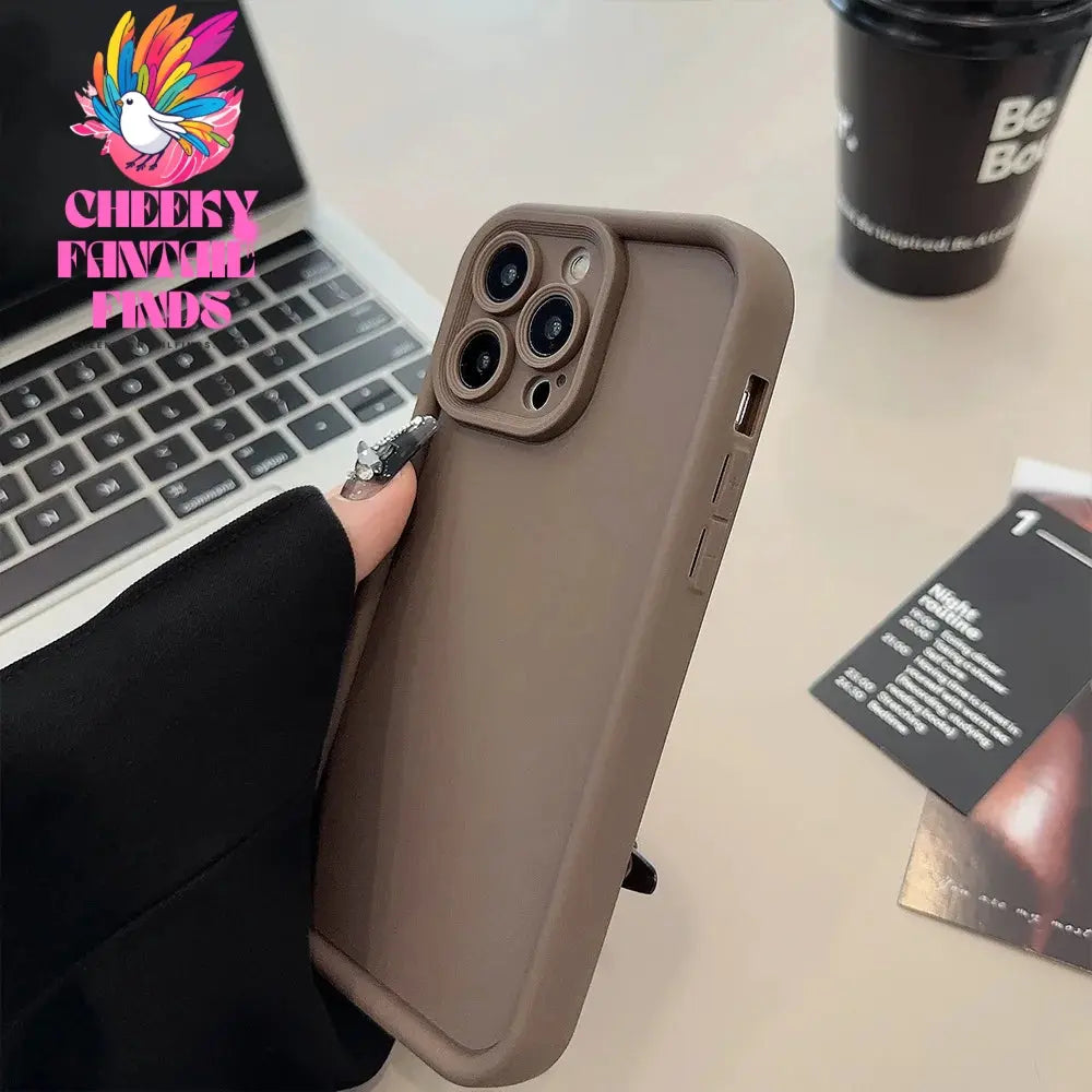 Beige Brown Black Stylish Phone Case for iPhone 15 14 13 12 11 Pro Max Plus 7 8 SE X XR XS Max, Slim Protective Shockproof Cover Cheeky Fantail Finds