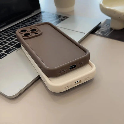 Beige Brown Black Stylish Phone Case for iPhone 15 14 13 12 11 Pro Max Plus 7 8 SE X XR XS Max, Slim Protective Shockproof Cover Cheeky Fantail Finds