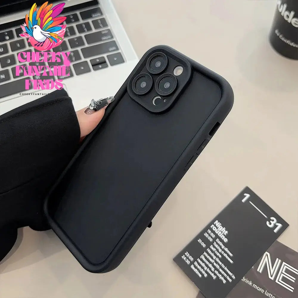 Beige Brown Black Stylish Phone Case for iPhone 15 14 13 12 11 Pro Max Plus 7 8 SE X XR XS Max, Slim Protective Shockproof Cover Cheeky Fantail Finds